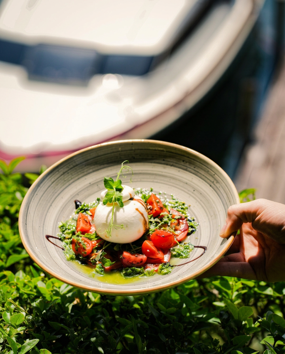 Burrata mit Tomate & Pesto