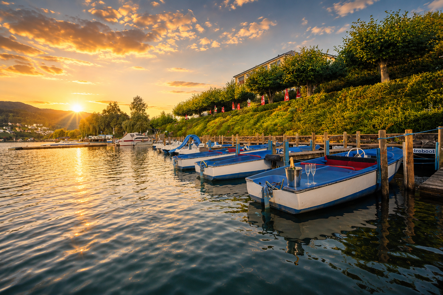 Bootfahren am Millstätter See – Ein Tretboot und ein Elektroboot stehen unseren Hausgästen kostenlos zur Verfügung.